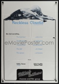 5z0162 RECKLESS CLAUDIA 24x35 special poster R1974 Mitchell Brothers, comedy of Eros, ultra rare!