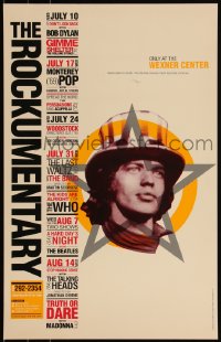 5z0782 ROCKUMENTARY 14x22 film festival poster 1996 design with Mick Jagger, the Rolling Stones!