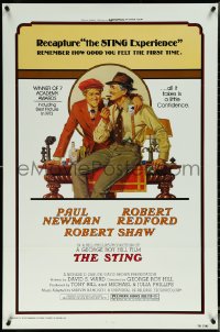 5z0608 STING 1sh R1977 best artwork of Paul Newman & Robert Redford by Richard Amsel!