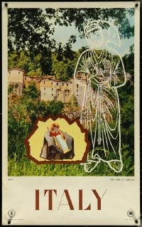 5z0150 ITALY 25x40 Italian travel poster 1961 great image of The Crib at Greccio in Rieti!