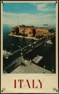 5z0148 ITALY 25x39 Italian travel poster 1960 great image of The Aragonese Castle in Taranto!