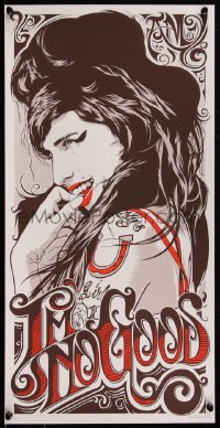 6a1164 AMY WINEHOUSE signed #80/100 12x24 art print 2012 by artist Joshua Budich, I'm No Good!