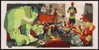 6a1192 AVENGERS signed #14/30 10x20 art print 2012 by Glen Brogan, Avengers Assemble!