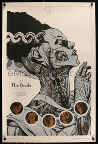 6a0159 BRIDE OF FRANKENSTEIN #45/100 24x36 art print 2010 Mondo, GID metallic art by Ansin, variant!