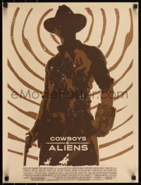 6a0875 COWBOYS & ALIENS #76/170 18x24 art print 2011 Mondo, Daniel Craig w/ gun by Janee Meadows!