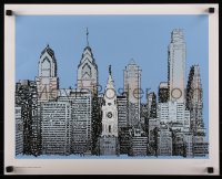 6a1055 DAN DUFFY signed 16x20 art print 2015 Philadelphia Skyline - Street Names; color edition!