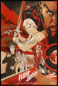 6a0267 FLASH GORDON signed #2/175 24x36 art print 2014 by Martin Ansin, Mondo, 1980 Film Variant Ed.!