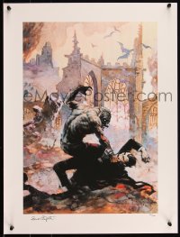 6a0893 FRANK FRAZETTA #55/150 18x24 art print 2010s Dracula Meets Wolfman, NOT signed