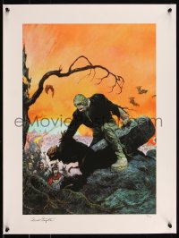 6a0894 FRANK FRAZETTA #14/150 18x24 art print 2010s Beyond the Grave, Frankenstein's monster!