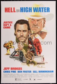 6a0350 HELL OR HIGH WATER #23/40 24x36 art print 2021 legendary poster artist Robert Tanenbaum!