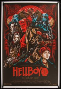 6a0354 HELLBOY II: THE GOLDEN ARMY #149/360 24x36 art print 2011 Mondo, art by Ken Taylor, Alamo!