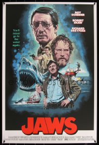 6a0384 JAWS #104/150 24x36 art print 2021 art of top cast and shark by Paul Mann, regular edition!