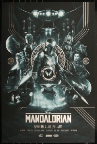 6a0459 MANDALORIAN #31/70 24x36 art print 2021 art by Fraser Gillespie, variant foil edition!