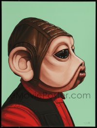 6a1152 MIKE MITCHELL signed #121/770 12x16 art print 2018 Mondo, Star Wars, Nien Nunb!