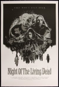 6a0498 NIGHT OF THE LIVING DEAD #29/100 24x36 art print 2011 Domaradzki art, Silver-Glow Variant!