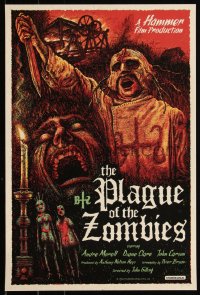 6a1093 PLAGUE OF THE ZOMBIES #25/100 16x24 art print 2017 Hammer horror, art by Richard Wells!