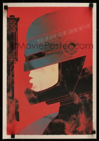 6a1134 ROBOCOP signed #17/50 13x19 art print 2011 by Adam Sidwell, cool close-up profile!