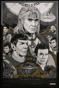 6a0581 STAR TREK II signed #79/280 24x36 art print 2012 by Tyler Stout, Mondo, top cast, variant!