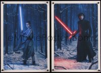 6a1132 FORCE AWAKENS #197/325 set of 2 13x19 art print 2017 Rory Kurtz, Kylo Ren & Rey!