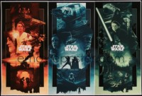 6a0722 STAR WARS #30/200 set of 3 18x36 art prints 2019 original saga, Guydo, variant triptych!