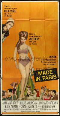 6b0247 MADE IN PARIS 3sh 1966 sexy full-length Ann-Margret before and after she got there, rare!