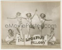 6b1189 BROADWAY MELODY candid 8x10 still 1929 sexy chorus girls jumping over sign with movie title!