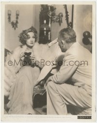 6b1225 DESIRE candid 8x10.25 still 1936 Marlene Dietrich has tea with John Halliday between scenes!