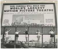 6b1680 EARL CARROLL 2 8x10 key book stills 1938 World's Largest Motion Picture Theatre billboard!