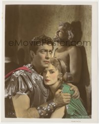 6b1396 QUO VADIS color 8x10.25 still 1951 c/u of Robert Taylor as Marcus & Deborah Kerr as Lygia!