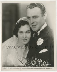 6b1413 SONG O' MY HEART 8x10 still 1930 c/u of young bride Maureen O'Sullivan & groom John Garrick!