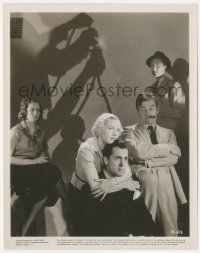 6b1425 THEY WON'T FORGET candid 8x10.25 still 1937 Lana Turner & cast posing by shadow of a noose!