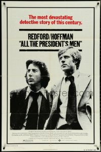 6b0664 ALL THE PRESIDENT'S MEN 1sh 1976 Dustin Hoffman & Robert Redford as Woodward & Bernstein!