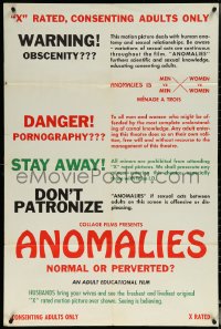 6b0672 ANOMALIES 1sh 1970 sex, Menage a trois, normal or perverted, for consenting adults only!