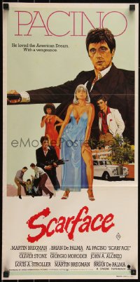 6b0341 SCARFACE Aust daybill 1984 art of Al Pacino as Tony Montana, Michelle Pfeiffer!