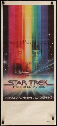 6b0344 STAR TREK Aust daybill 1979 art of William Shatner & Leonard Nimoy by Bob Peak, no credits!