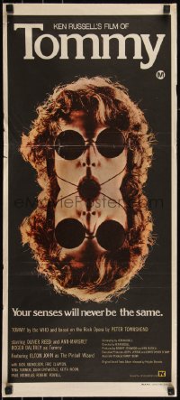 6b0346 TOMMY Aust daybill 1975 The Who, Daltrey, mirror image, your senses will never be the same!