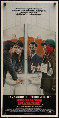 6b0348 TRADING PLACES Aust daybill 1983 different Purkis art of Dan Aykroyd & Eddie Murphy!