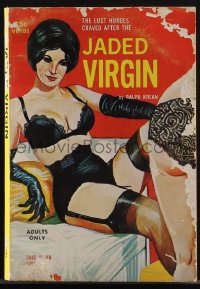 6b1106 JADED VIRGIN paperback book 1964 sexy cover art, the lust hordes craved after her!