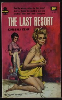 6b1107 LAST RESORT paperback book 1966 Victor Olson art, wealthy women driven by secret desires!