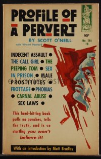 6b1115 PROFILE OF A PERVERT paperback book 1963 call girl, peeping tom, prison sex, male prostitutes!