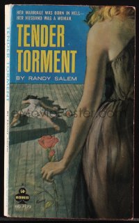 6b1120 TENDER TORMENT paperback book 1962 great Paul Rader cover art, her husband was a woman!