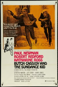 6b0707 BUTCH CASSIDY & THE SUNDANCE KID style B 1sh 1969 Paul Newman, Robert Redford, Ross!