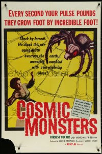 6b0732 COSMIC MONSTERS 1sh 1958 cool art of giant spider with terrified woman in its web!