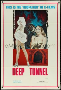 6b0740 DEEP TUNNEL 1sh 1970s the 'Godfather' of x-films, wild and sexy Italian inspired poster art!