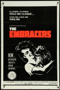 6b0766 EMBRACERS 1sh 1967 hold me closer, kiss me, kiss me, KISS ME, great sexy close-up art!