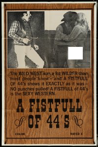 6b0784 FISTFUL OF 44'S 1sh 1971 Jourdan Alexander, wacky sexy western image!