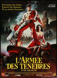 6b0093 ARMY OF DARKNESS French 1p 1993 Sam Raimi, Hussar art of Bruce Campbell with chainsaw hand!