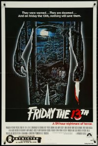 6b0798 FRIDAY THE 13th 1sh 1980 great Alex Ebel art, slasher classic, 24 hours of terror!