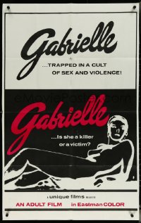 6b0803 GABRIELLE 1sh 1970 trapped in a cult of sex and violence, different sexy artwork!