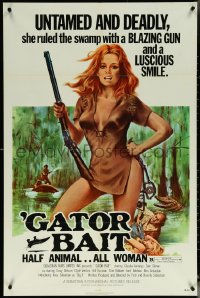 6b0804 GATOR BAIT 1sh 1974 Beverly Sebastion, Claudia Jennings, half animal, all woman!